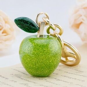 Green Apple purse charm gold clip on Accessory looks so cute on your bag